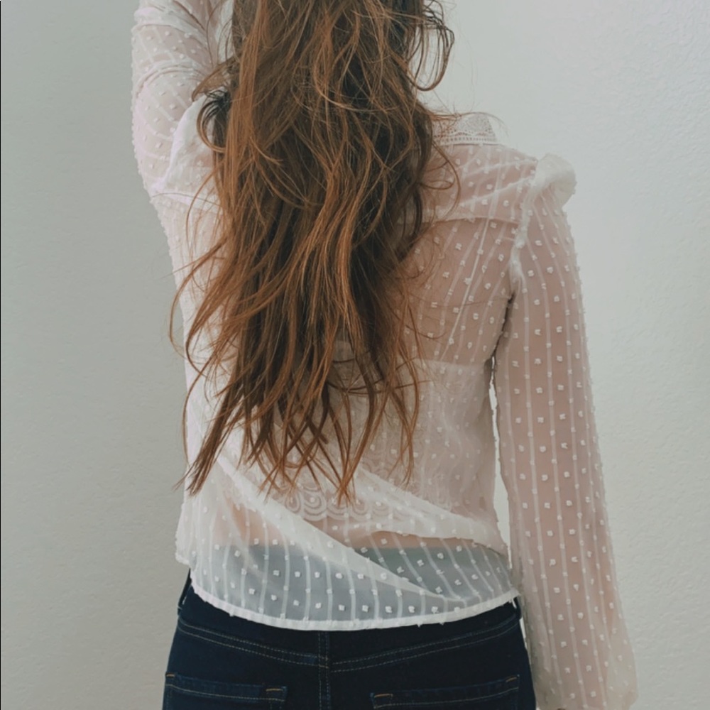 elegant white textured blouse